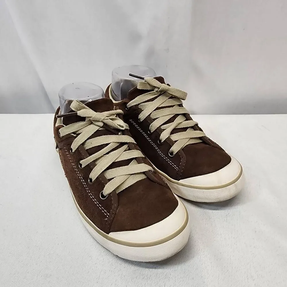 Teva Brown Suede Low-Top Sneakers with Cream Laces